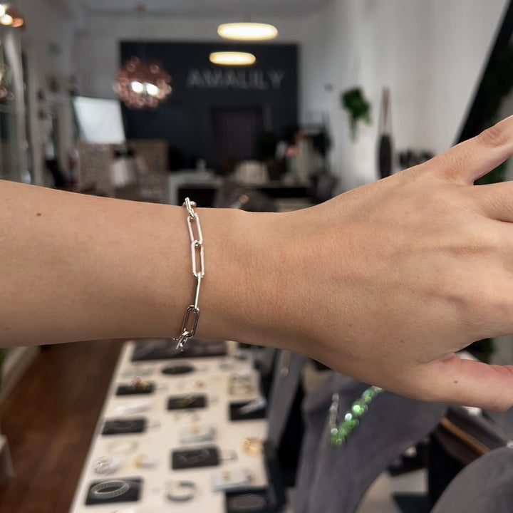 Edie Chunky Sterling Silver Square Link Chain Bracelet - 7 Inch | 7.5 Inch | 8 Inch
