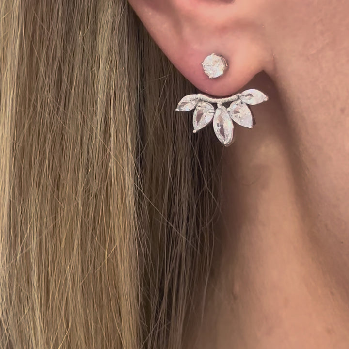 Azalea Ear Jacket Sterling Silver Earrings