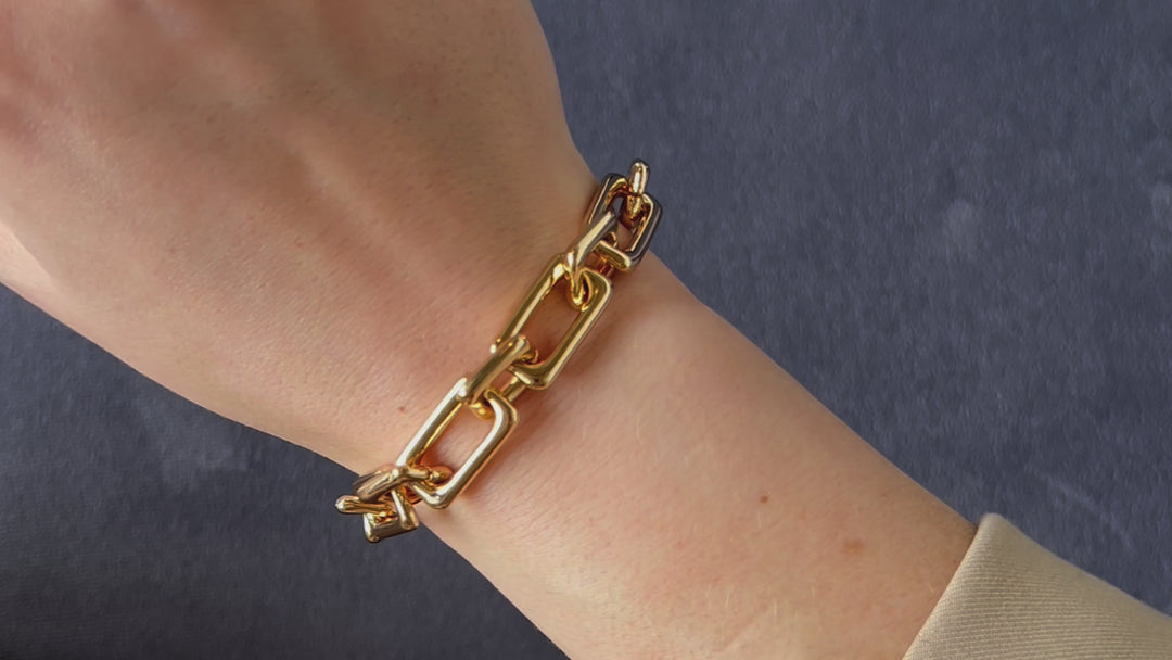 Siena Gold Paperclip Chain Bracelet