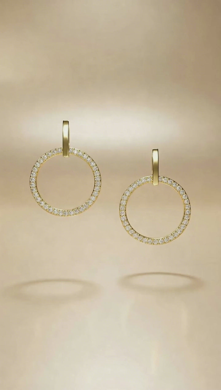 Zircon Zonte Gold Ring Drop Earrings