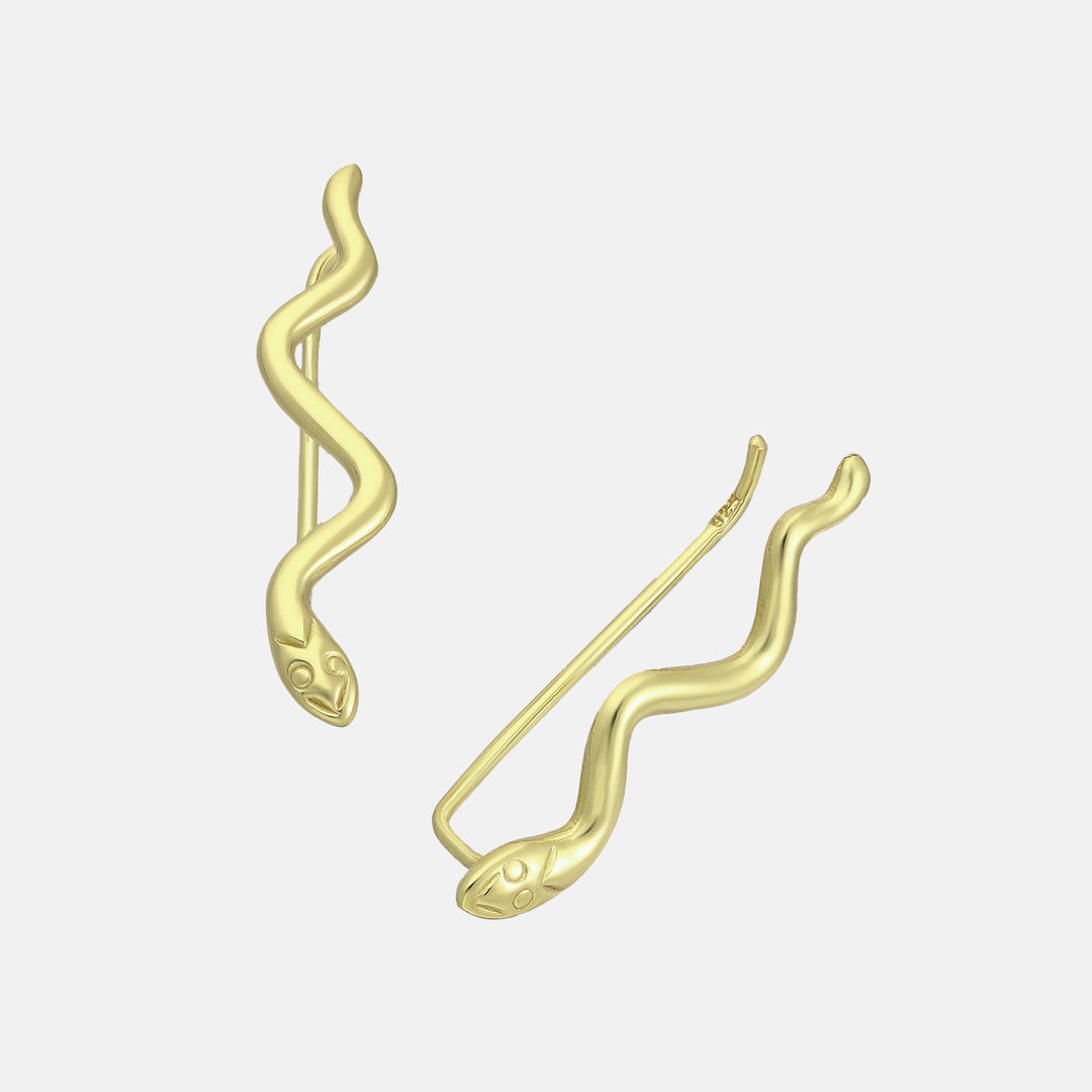 Jolie Gold Snake Ear Climber Earrings