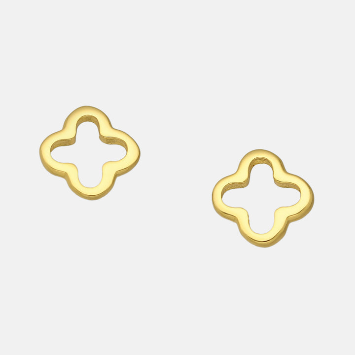 Lani Gold Plated Clover Stud Earrings