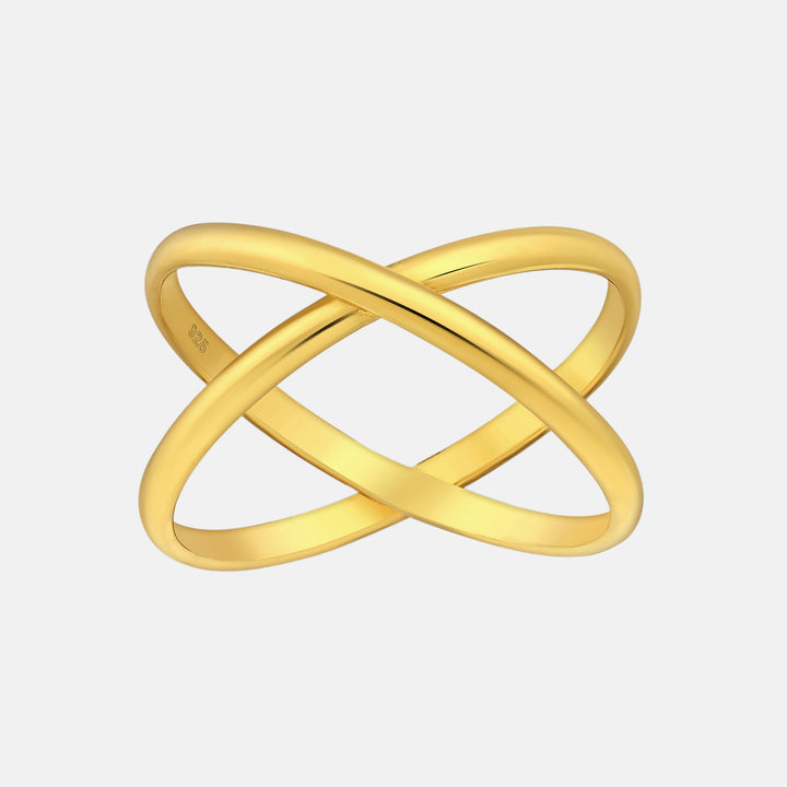 Criss Cross Gold Plated Ring