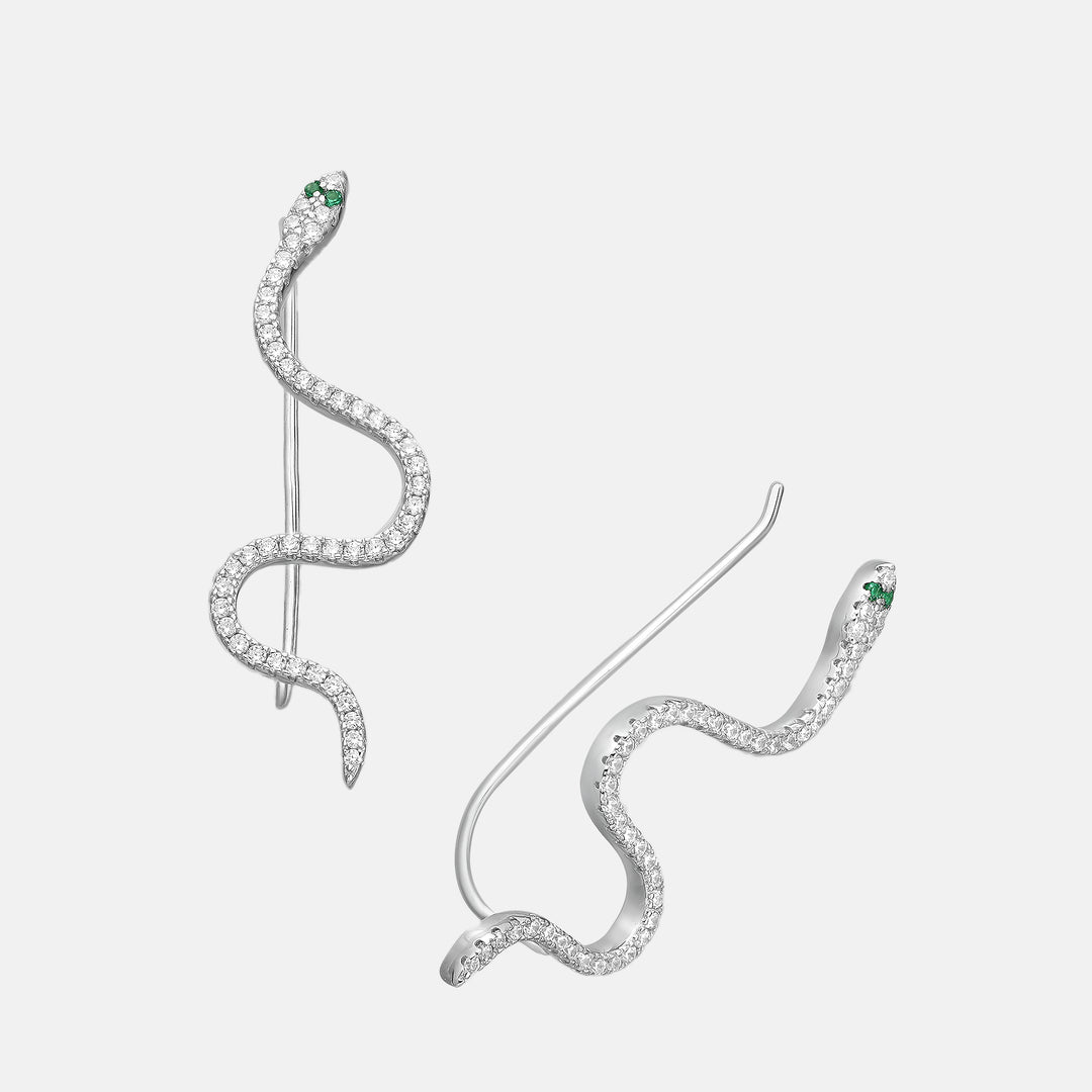 Kundalini Sterling Silver Snake Ear Climber Earrings