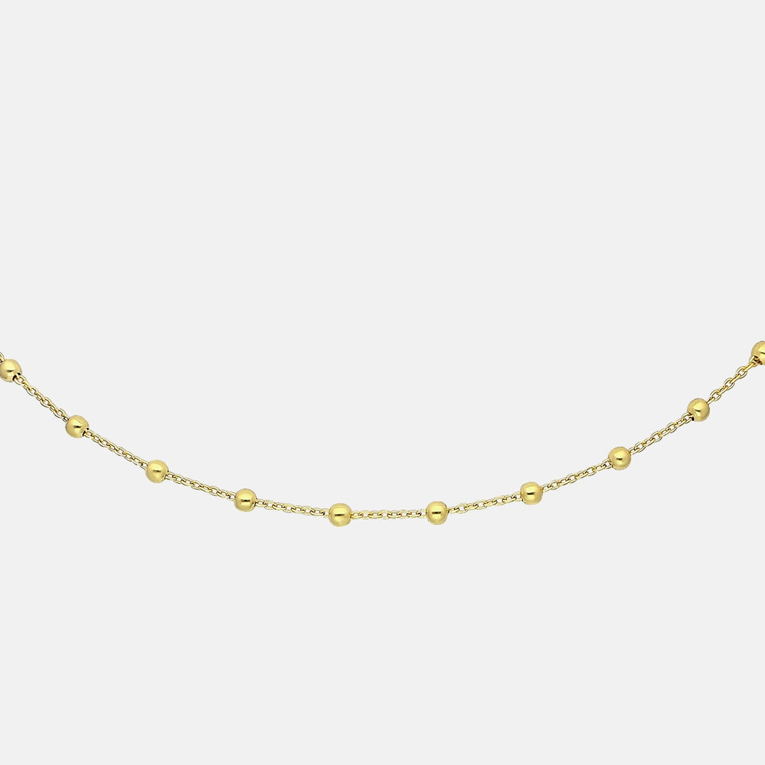 Chloe Gold Ball Beaded Choker Chain Necklace