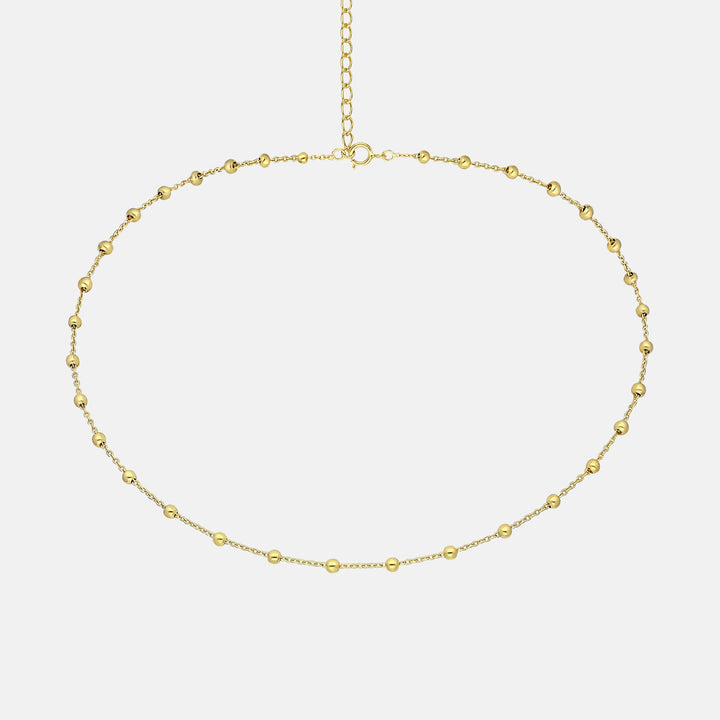 Chloe Dots & Chain Choker Necklace - Sterling Silver | 18ct Gold Plated Sterling Silver