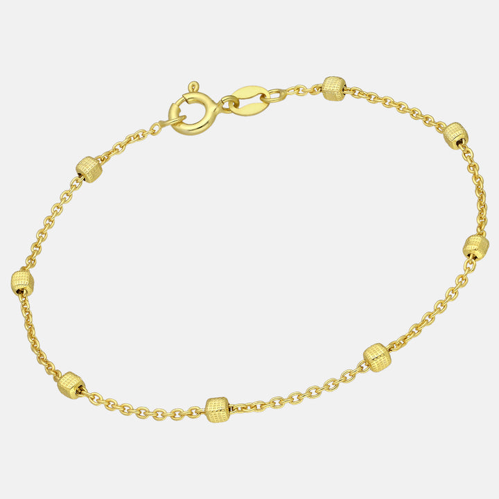 Gold Plated Square Bead Chain Bracelet