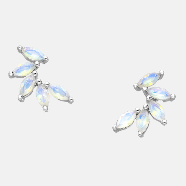 Moonstone Petal Stud Earrings