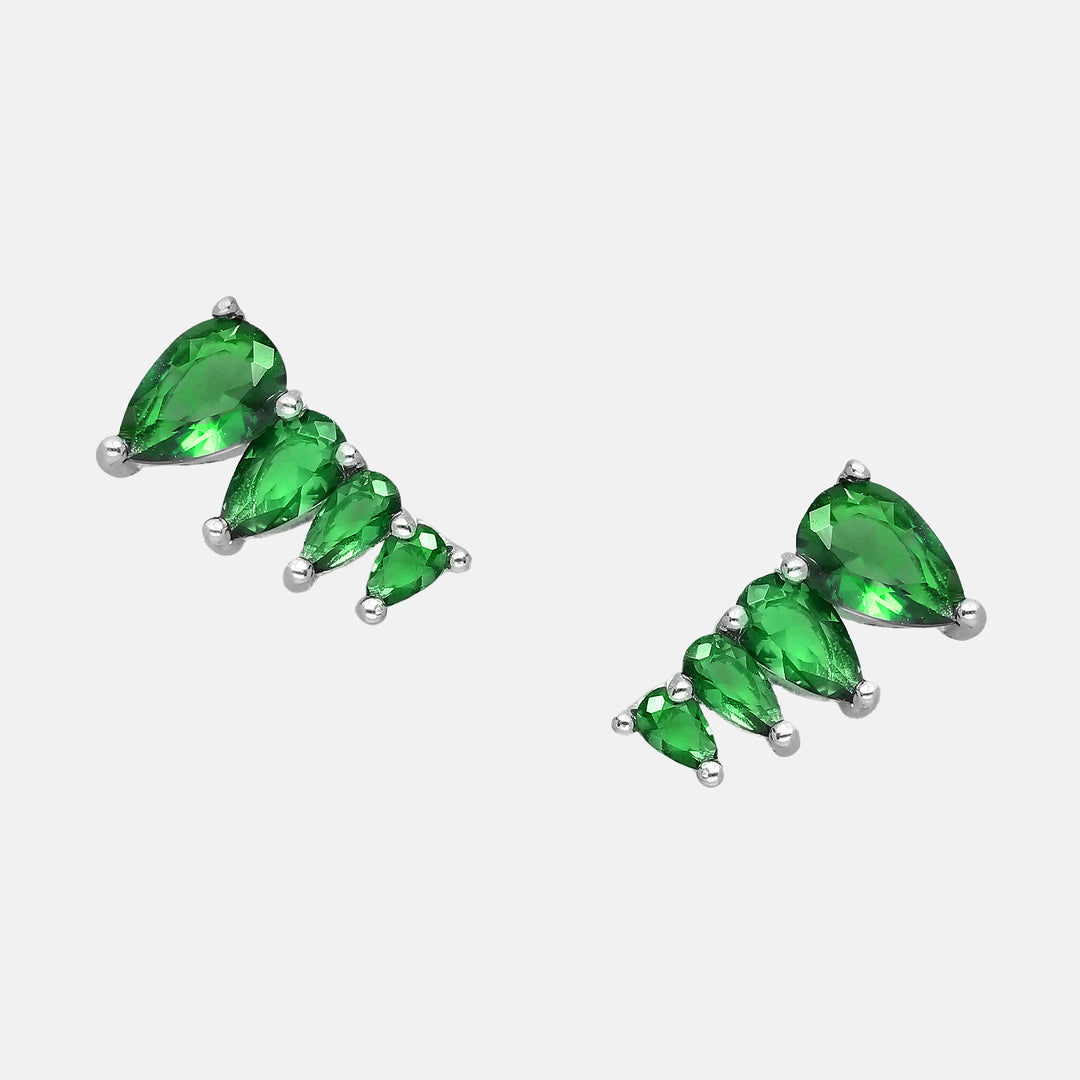 Successional Petal Earrings - Emerald Green | Royal Blue