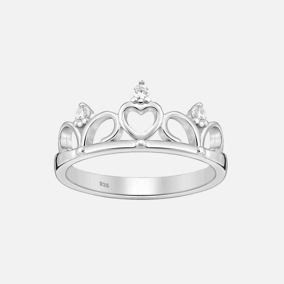 Heart Tiara Sterling Silver Ring
