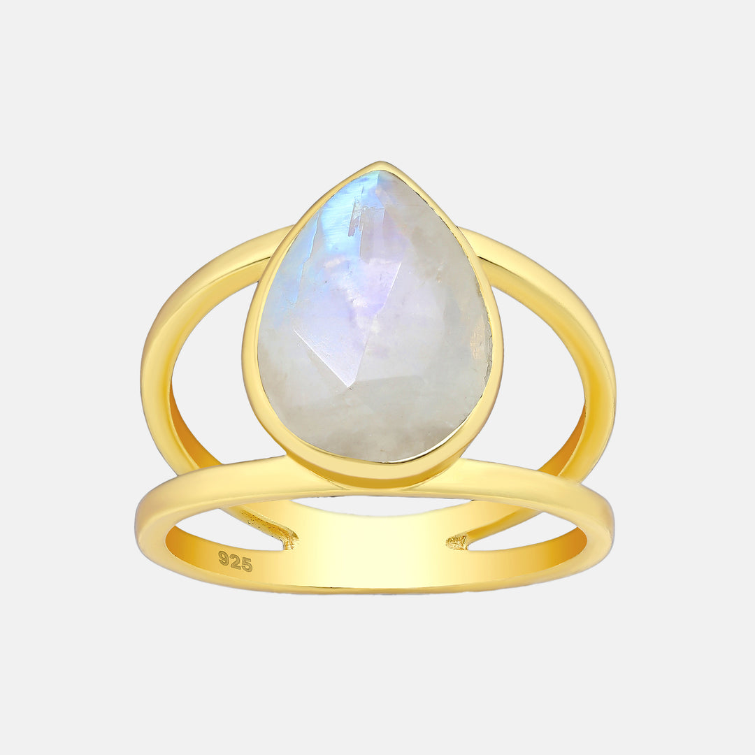 Moonstone Gold Sphere Ring