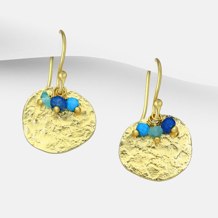 Lovia Gold Disc 18ct Gold Sterling Silver Earrings