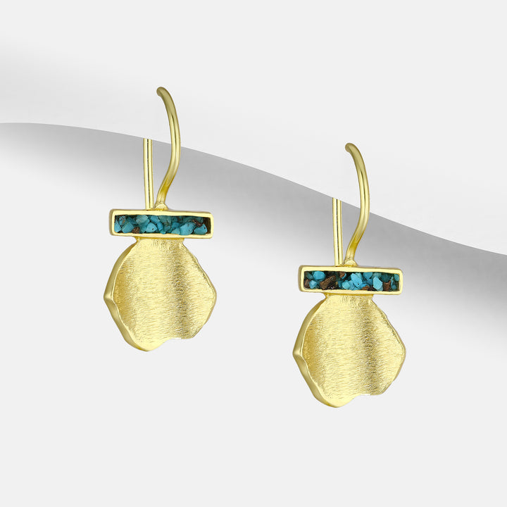Ayara Turquoise 18ct Gold Sterling Silver Drop Earrings