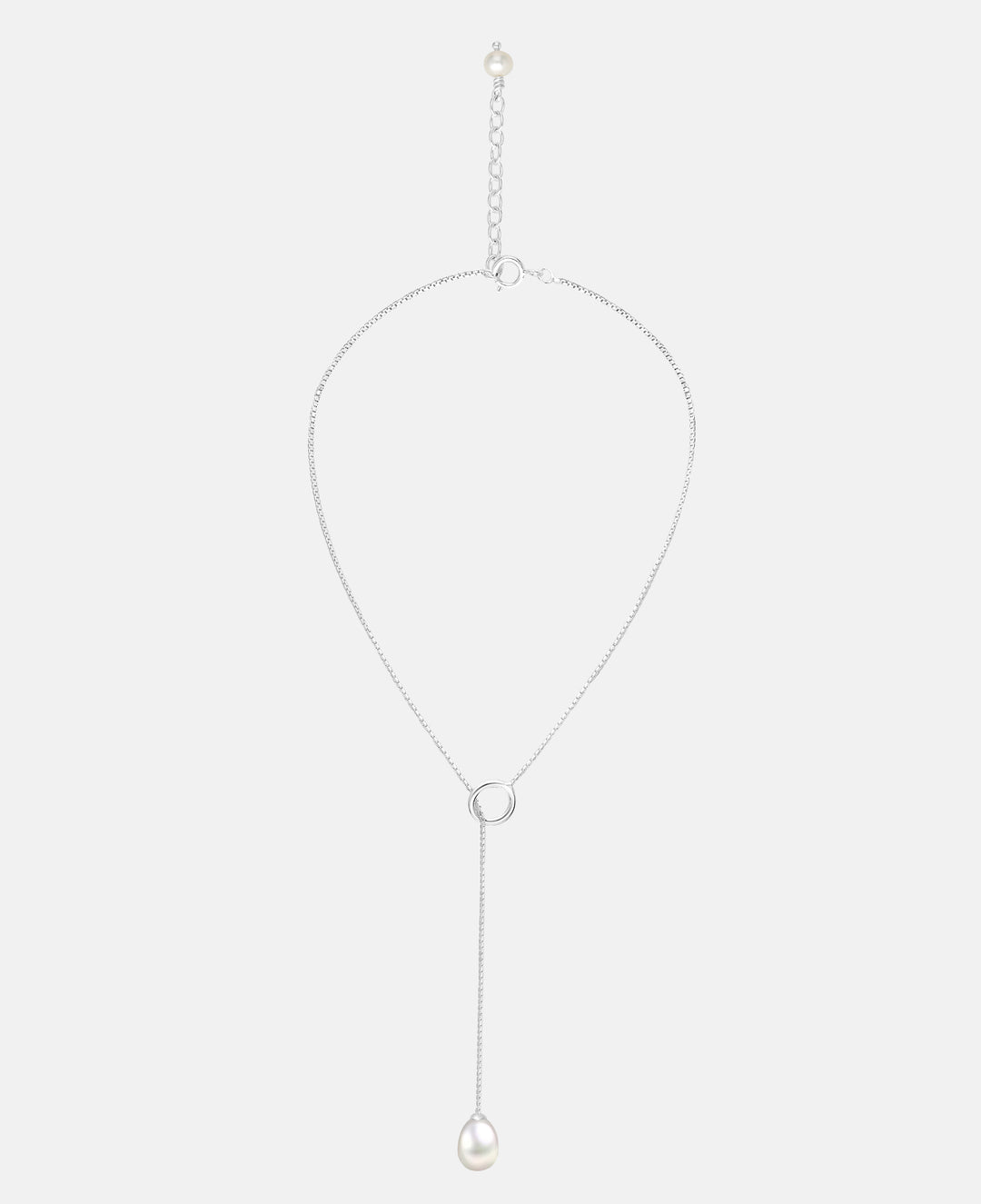 Pearl Lariat .925 Sterling Silver Necklace