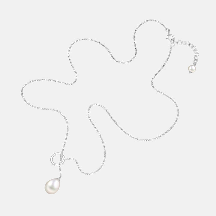 Pearl Lariat .925 Sterling Silver Necklace