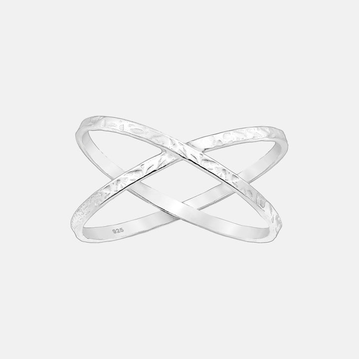 Criss Cross Sterling Silver Ring