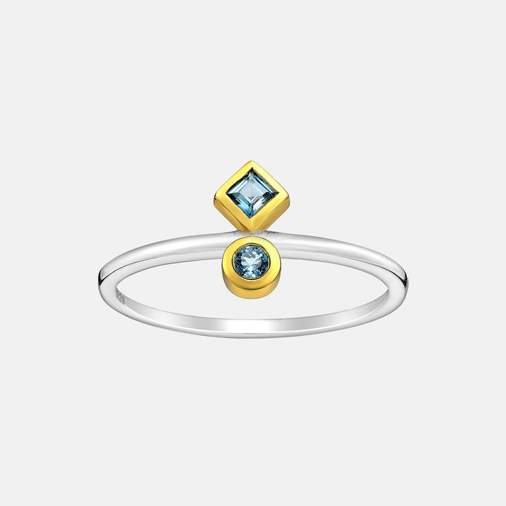 Blue Biba Topaz Gold & Silver Ring