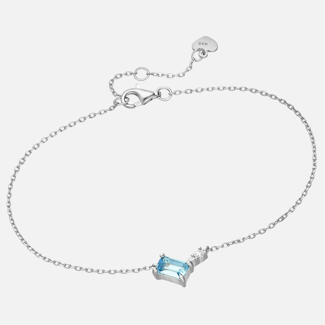 Aquamarine Sterling Silver Bracelet