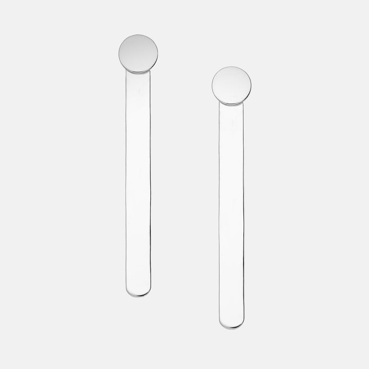 Berghain Long Polished Bar Sterling Silver Earrings