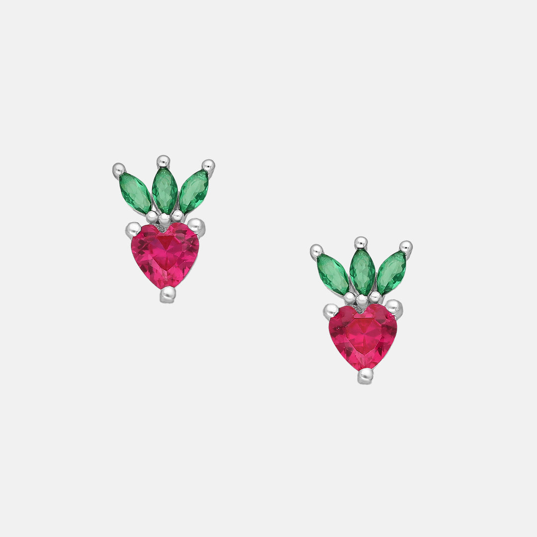 SW1 Strawberry Zircon Stud Earrings