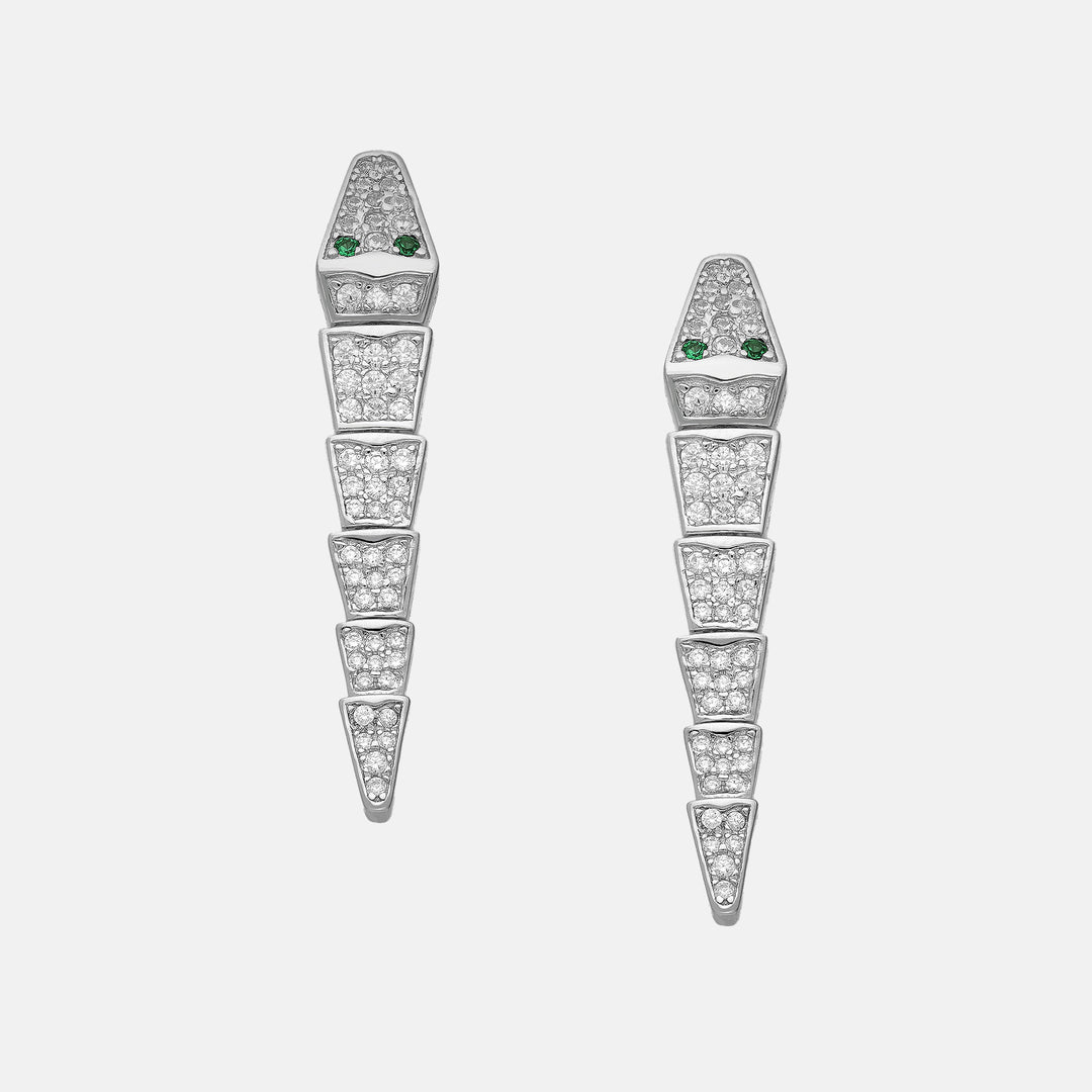 Sobek Croc Sterling Silver Drop Earrings