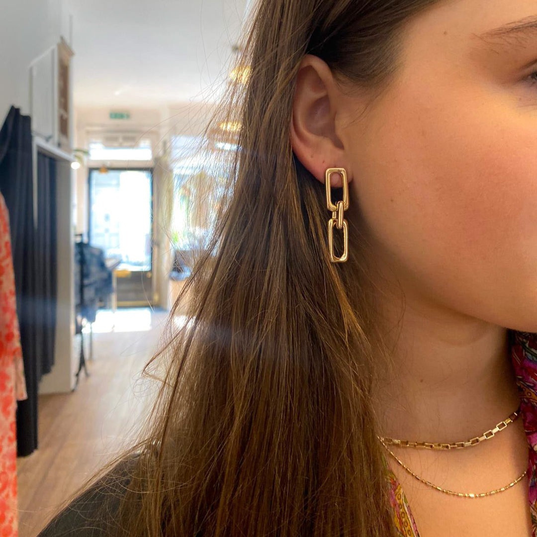 Siena Square Link Earrings - Gold | Silver
