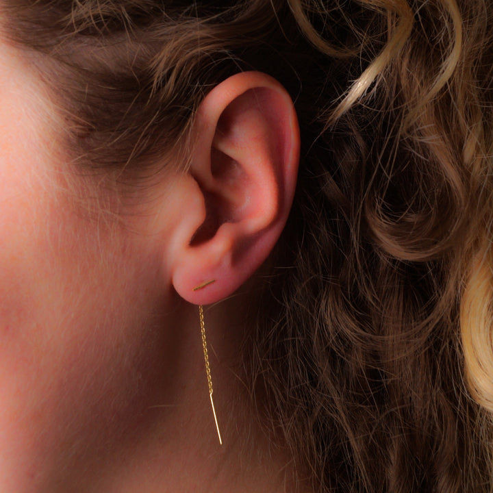 Tate Bar Chain Earrings - Sterling Silver | 18ct Gold Plated Sterling Silver