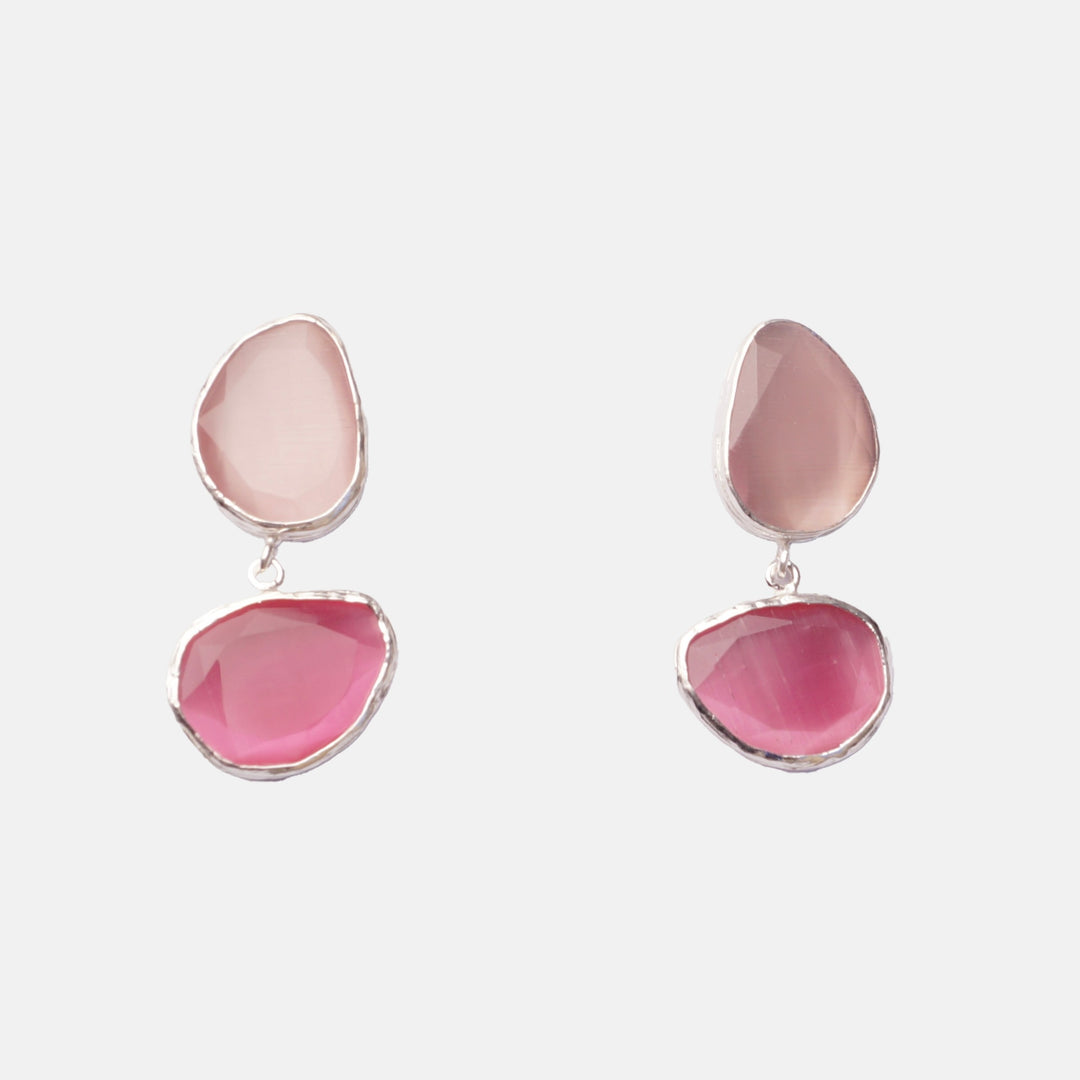 Pink Lady Silver Cocktail Earrings