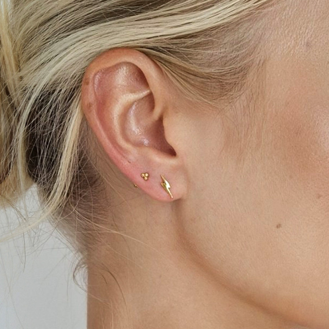 Gold Dot Trio Stud Earrings