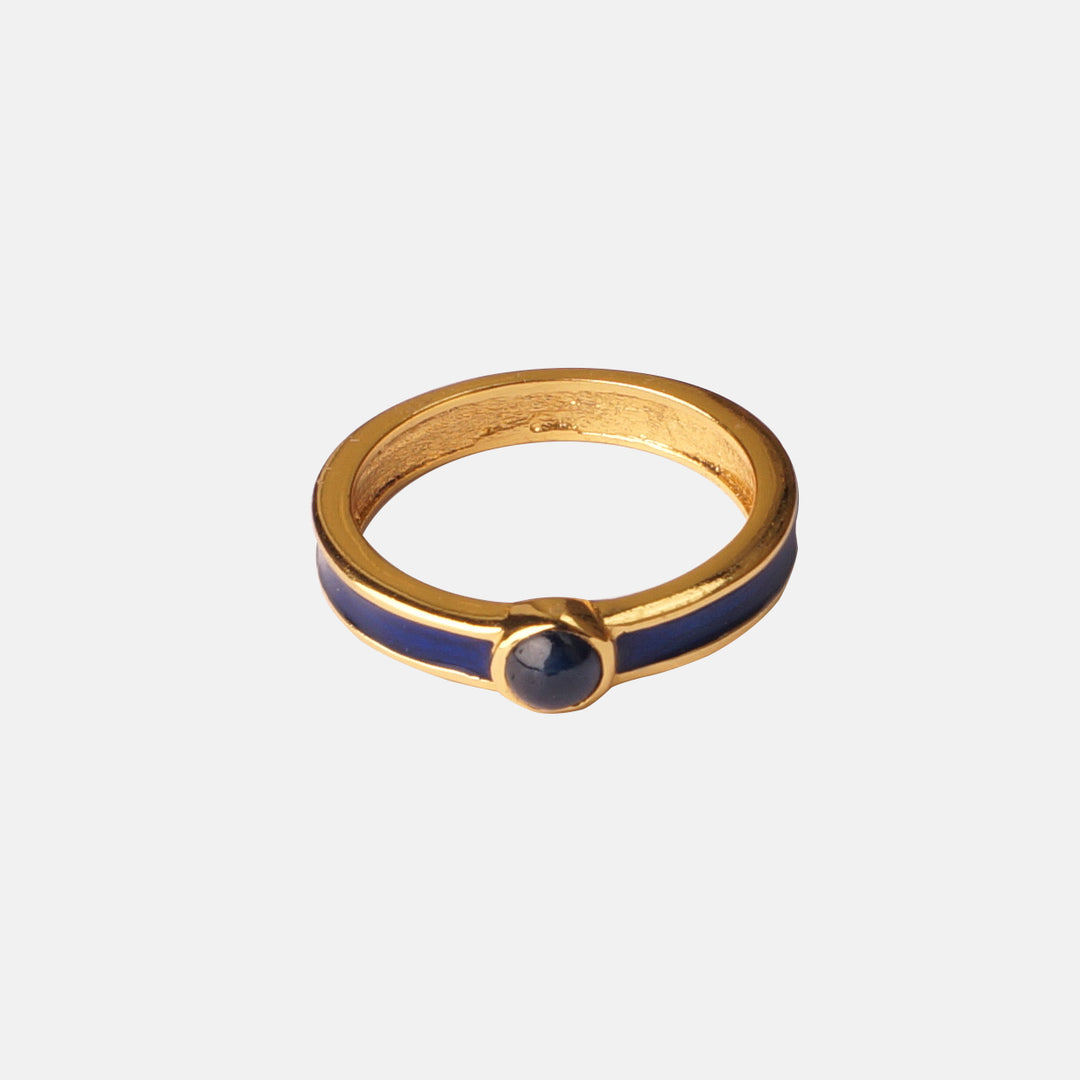 Erda Lapis Lazuli Gemstone Enamel Ring