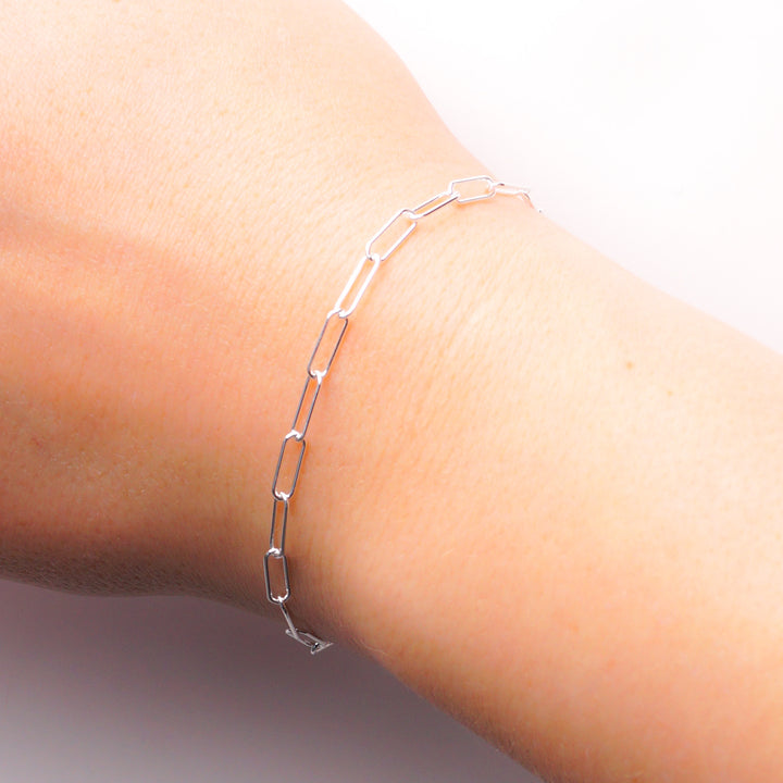 Edie Square Link Chain Bracelet - Silver