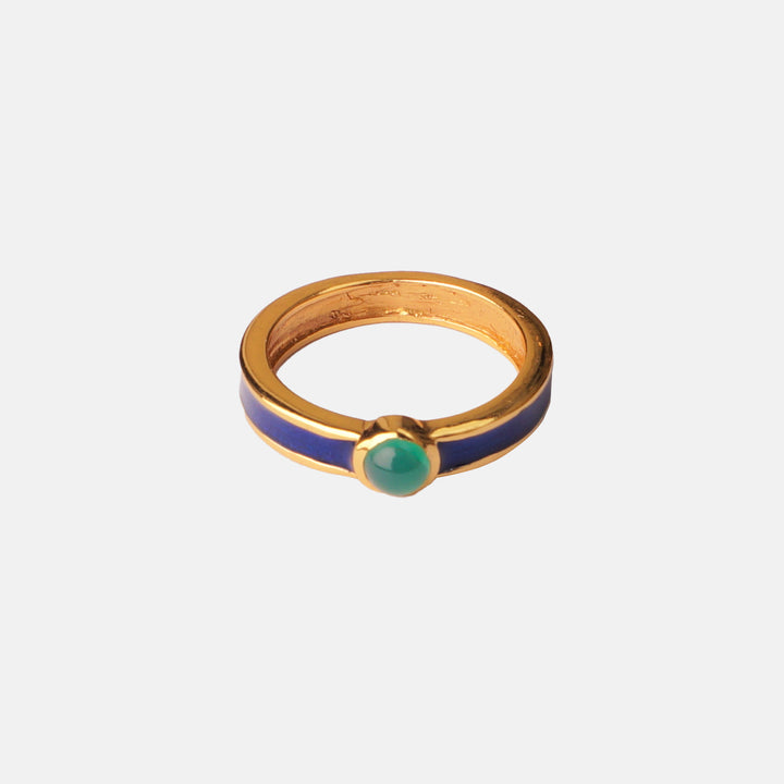 Erda Emerald Gemstone Enamel Ring