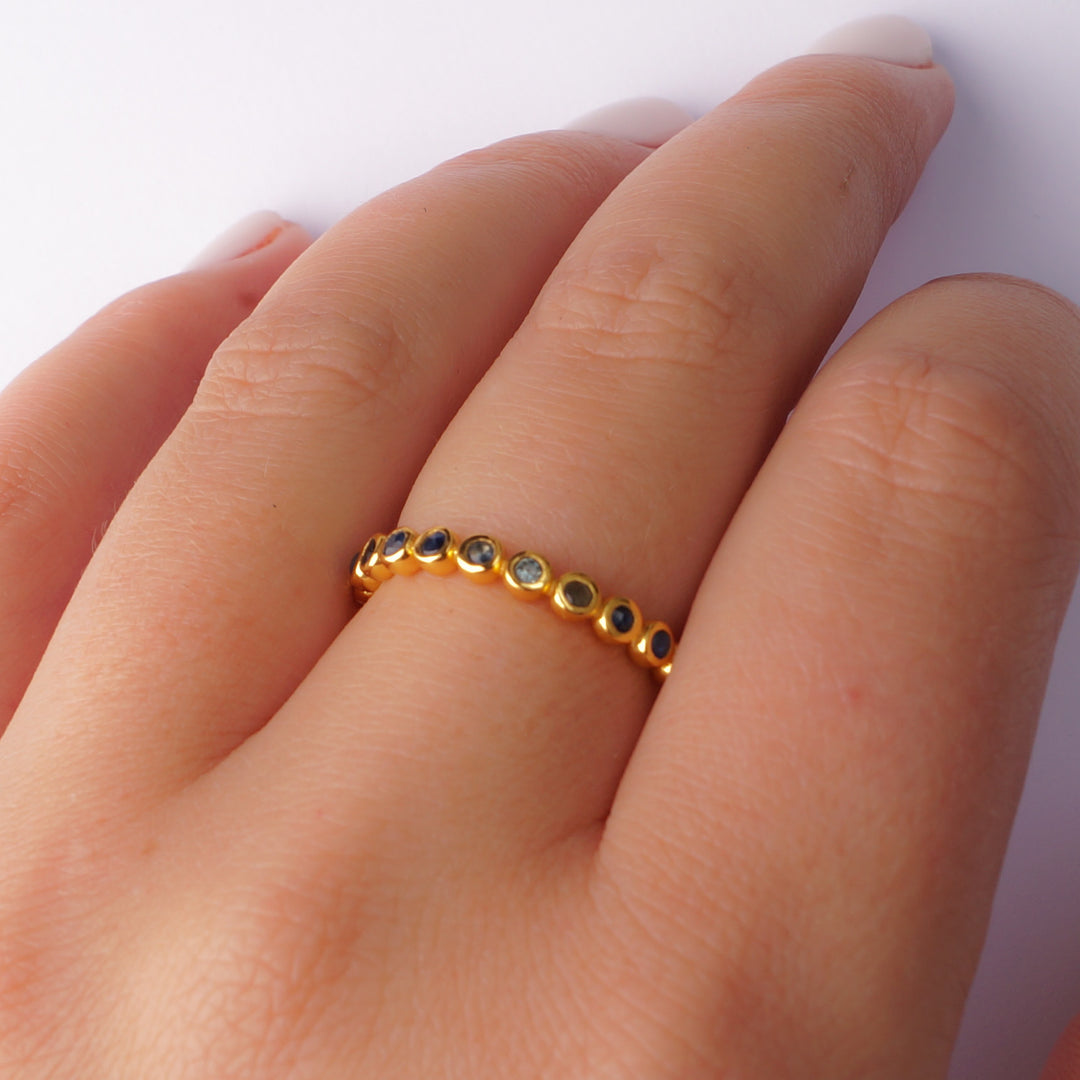 Sapphire Gold Plated Eternity Ring