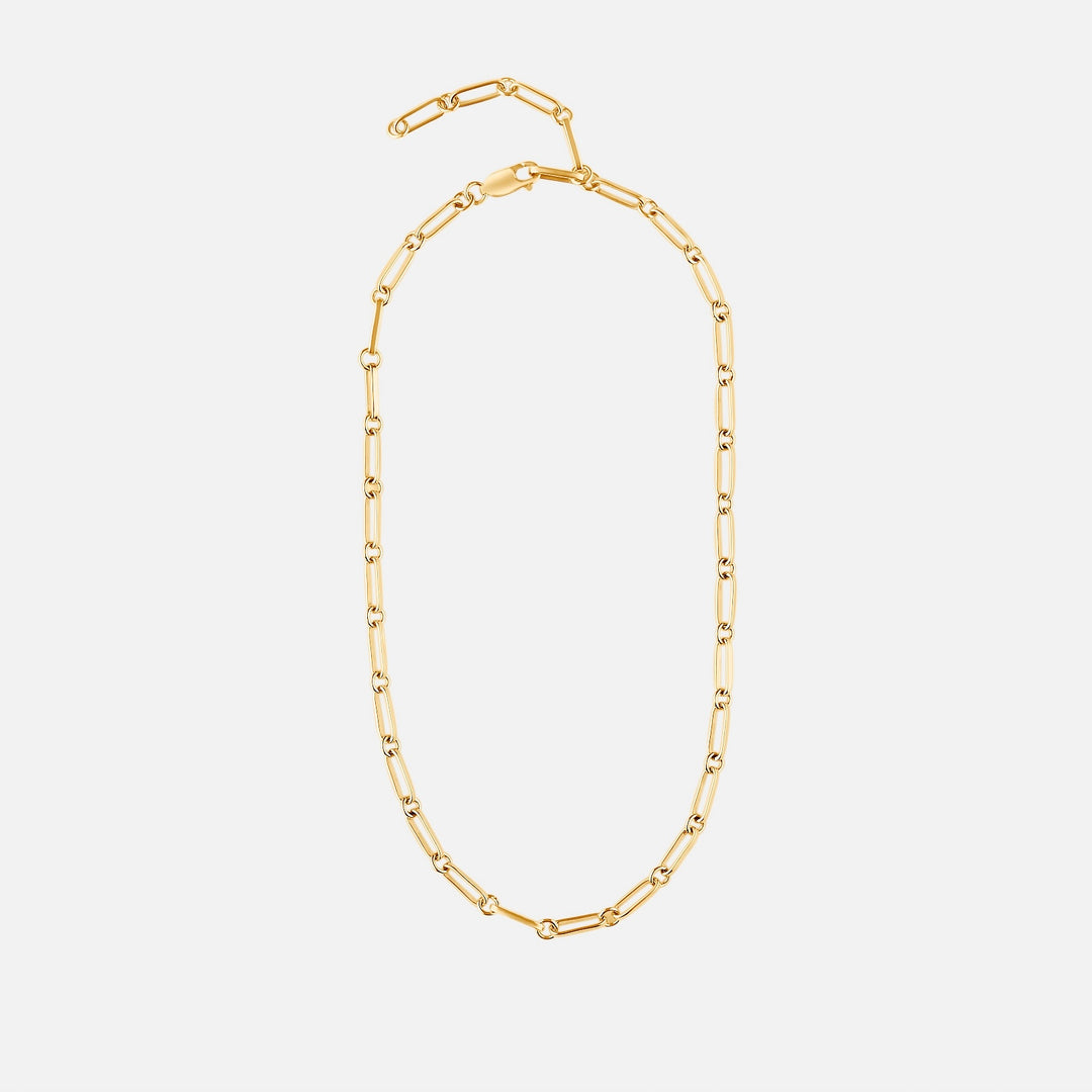 Cannes 9ct Gold Square Link Necklace