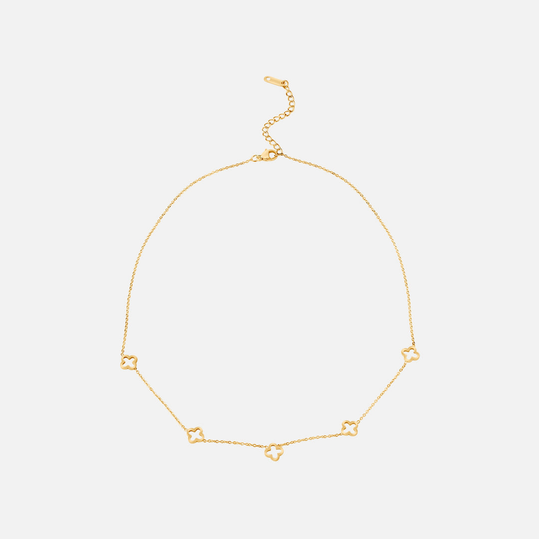 Lani Clover Motifs Gold Necklace