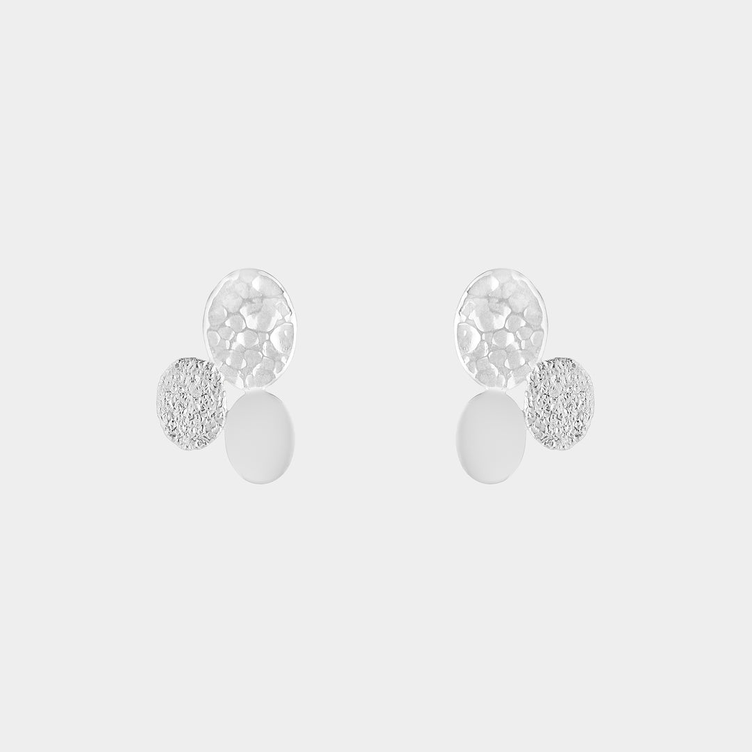 Lyl Textured Pebble Sterling Silver Earrings