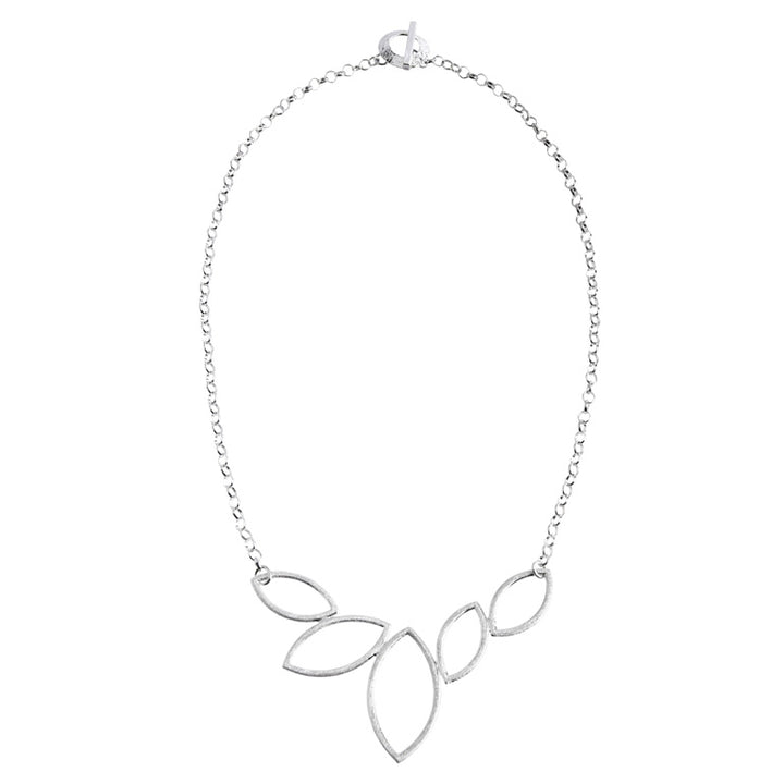Abstract Leaves Sterling Silver Necklace