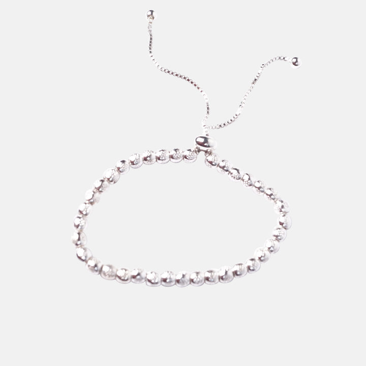 Phoebe Textured Silver Slide Bracelet