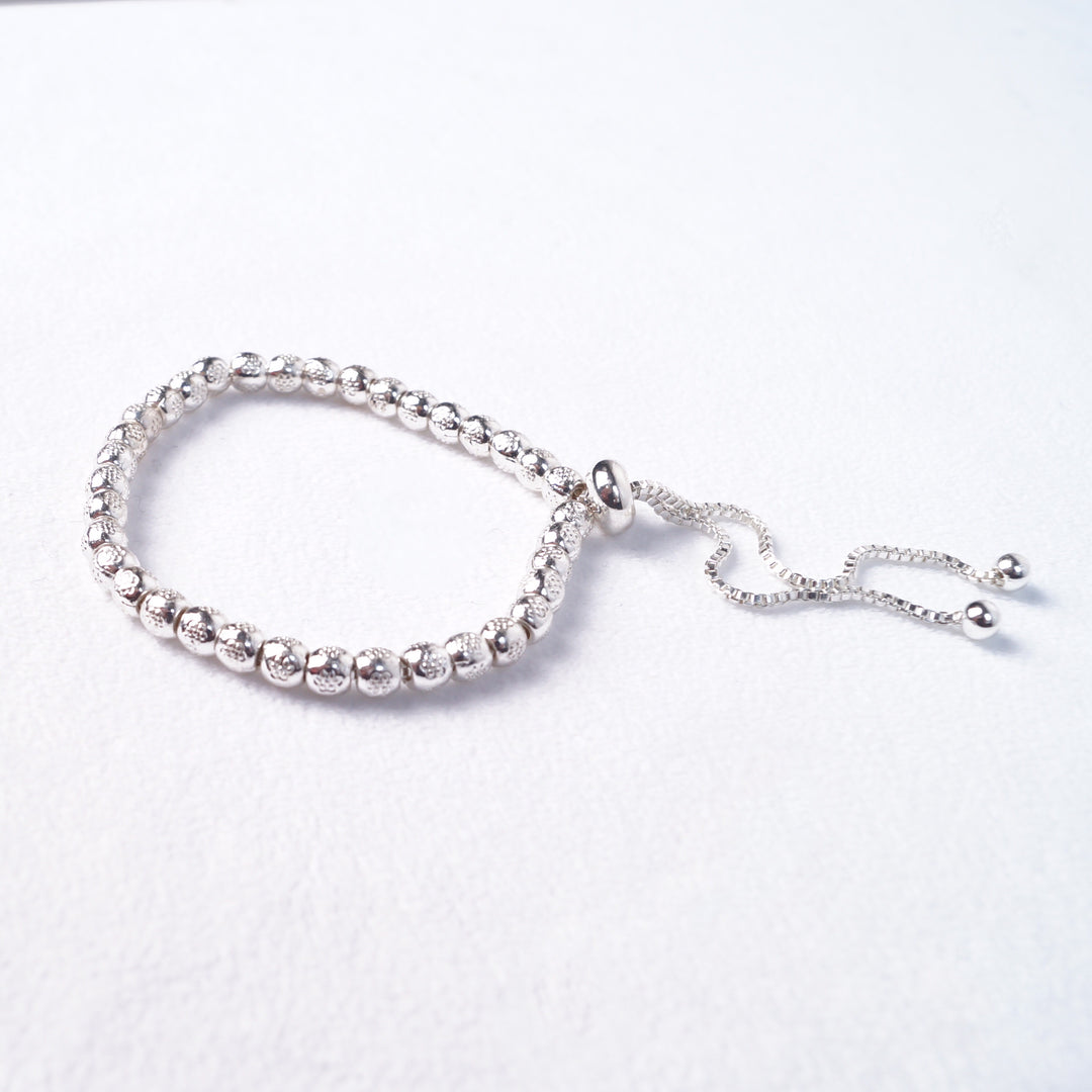 Phoebe Textured Silver Slide Bracelet