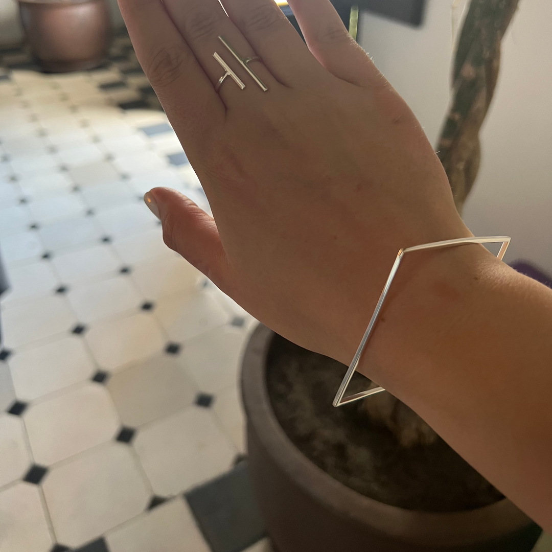Geo Sterling Silver Bangles  - Square | Hexagonal