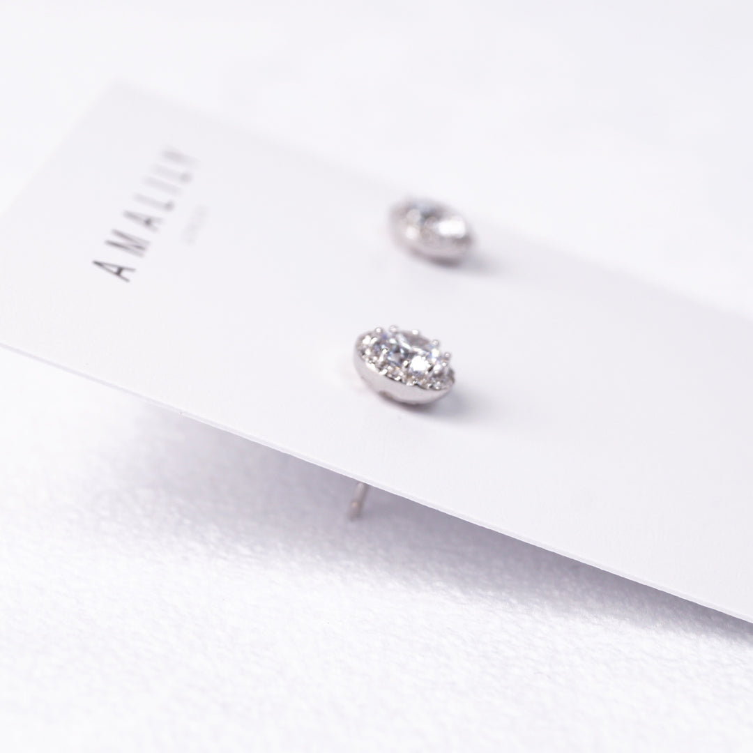 Amalfi Zircon Sterling Silver Stud Earrings