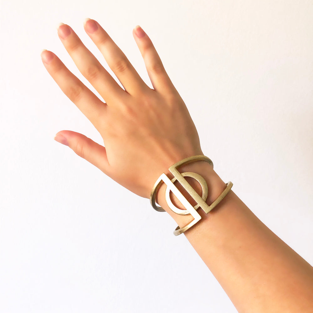Spherical Roman Gold Cuff Bracelet - AmaLily