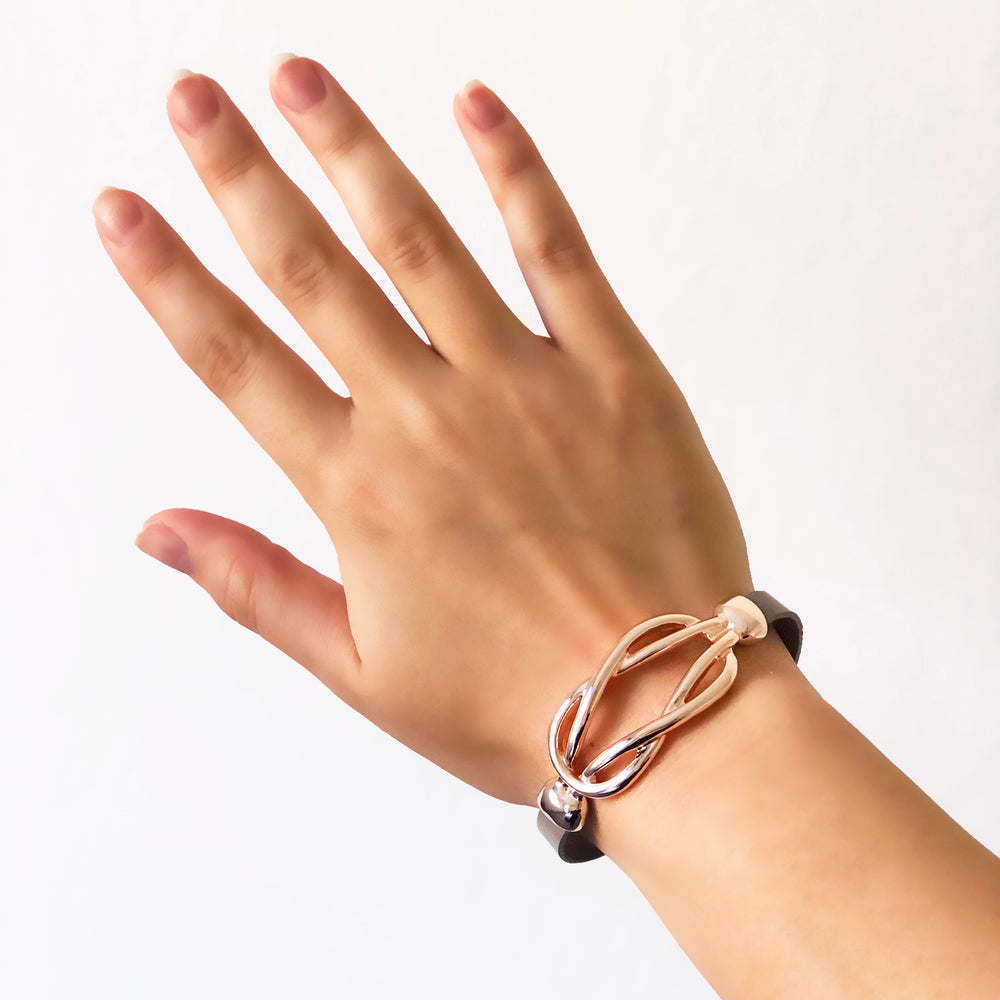 Laurie Leather Rose Gold Bracelet - AmaLily