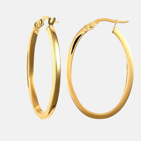 9ct Oval Hoop Earrings