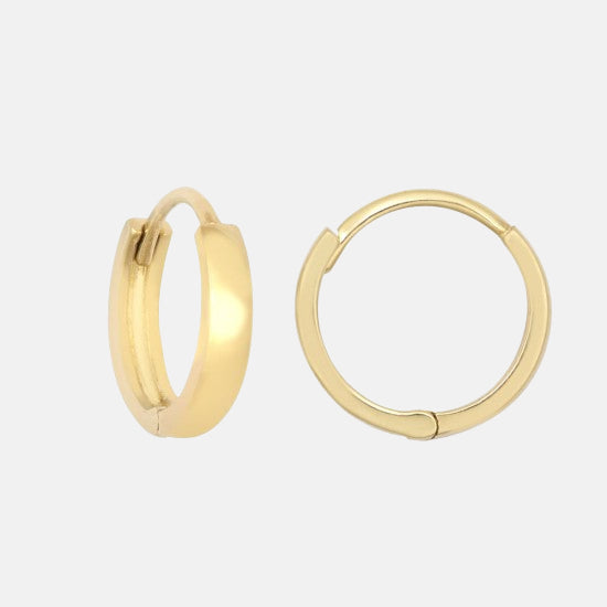 9ct Gold Plain Huggie Hoops - White Gold | Rose Gold | Yellow Gold