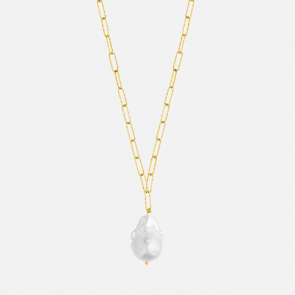 Baroque Pearl Gold Chain Necklace