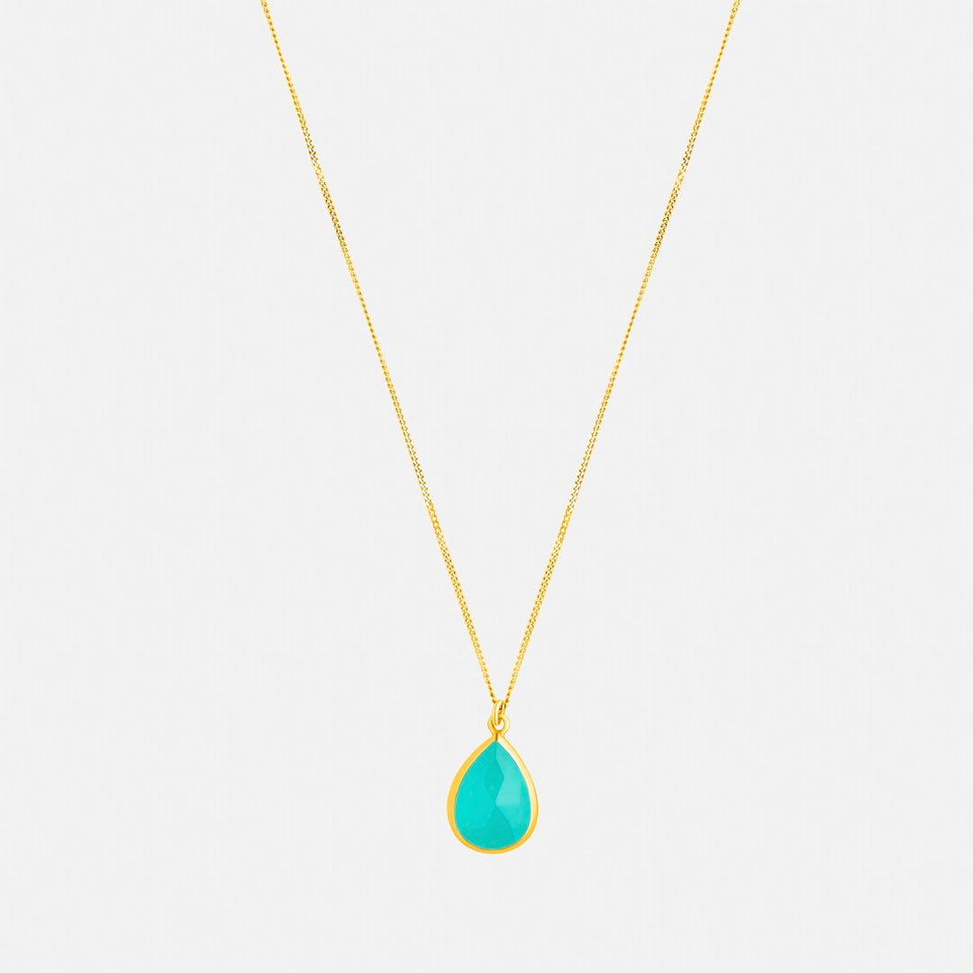 Kate Chalcedony Pendant 9ct Gold Necklace