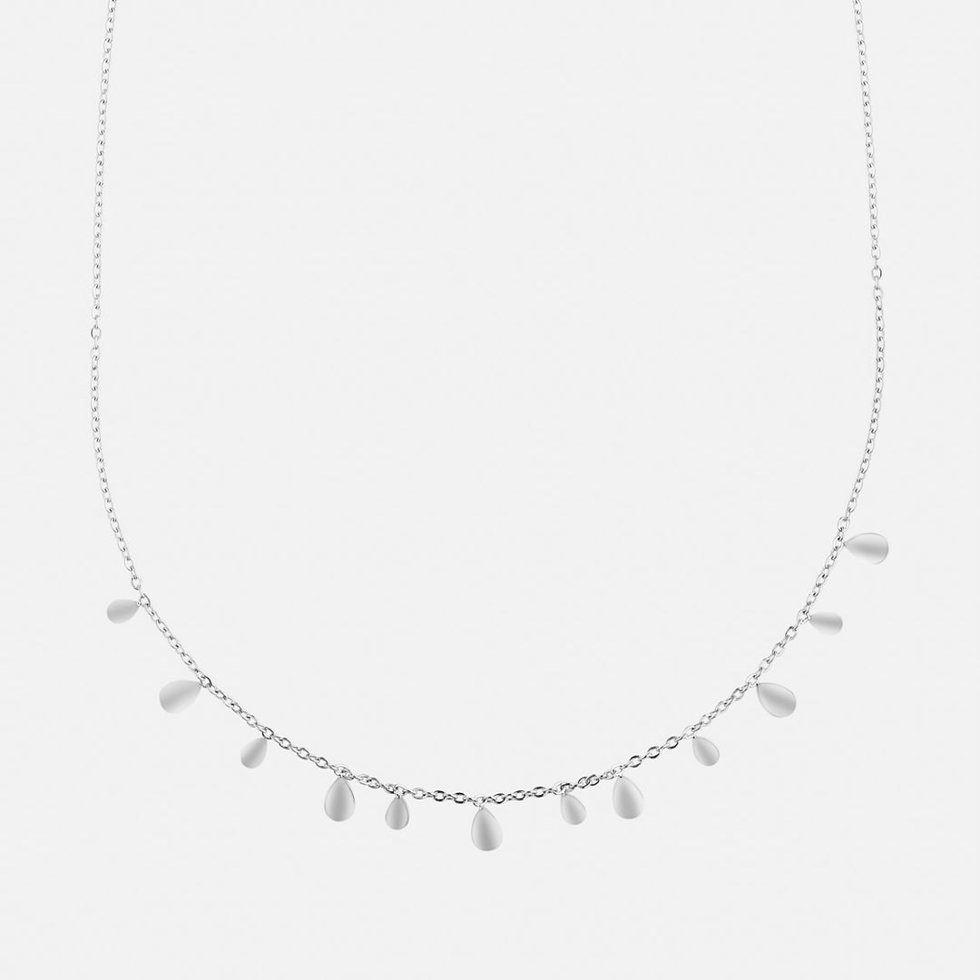 Dainty Dita Silver Tear Drop Necklace