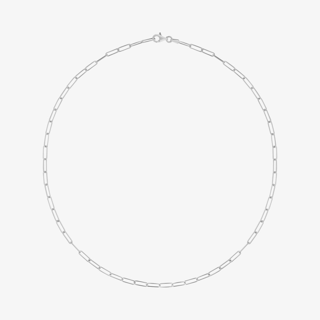Edie Silver Short Square Link Necklace