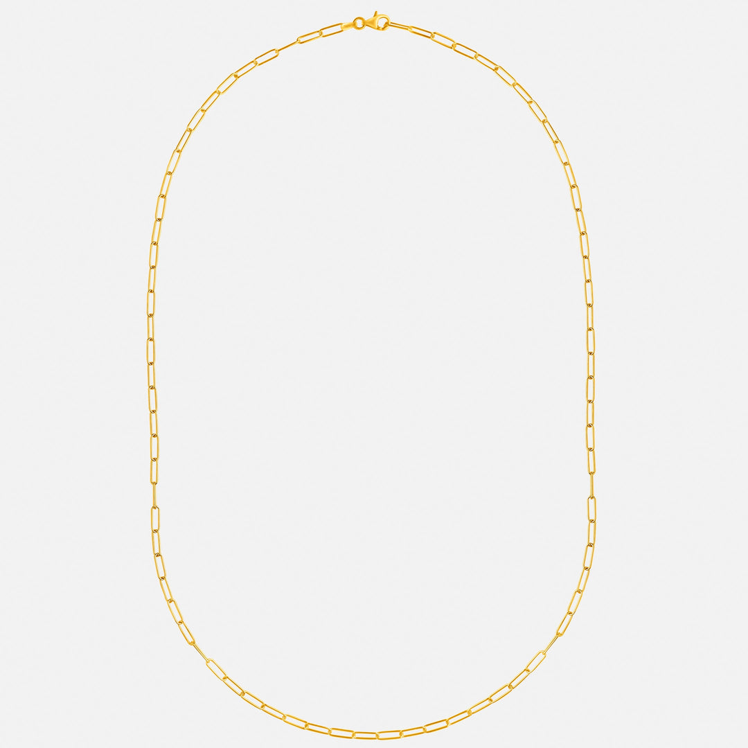 Edie Gold Long Square Link Necklace